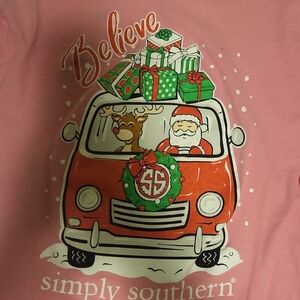 Simply Southern Pink Holiday Believe Shirt